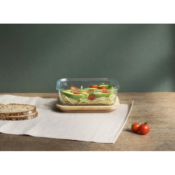 Remise 👍 Boîte de Conservation en Verre et Bambou Rectangle 1040 ml Pebbly 🎉 vente en ligne pas cher 4