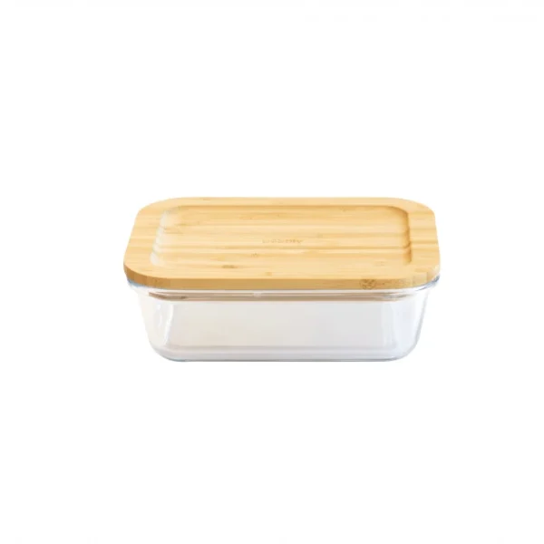 Remise 👍 Boîte de Conservation en Verre et Bambou Rectangle 1040 ml Pebbly 🎉 vente en ligne pas cher 1