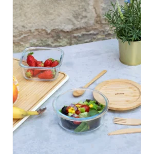 boutique en france Meilleur prix 🧨 Boîte de Conservation en Verre et Bambou Rond 620 ml Pebbly 🧨 6