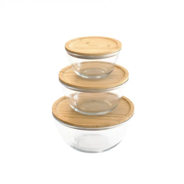 Acheter 🤩 Boîte de Conservation en Verre et Bambou Rond 770 ml Pebbly 👏 Service Clients Dédié 3