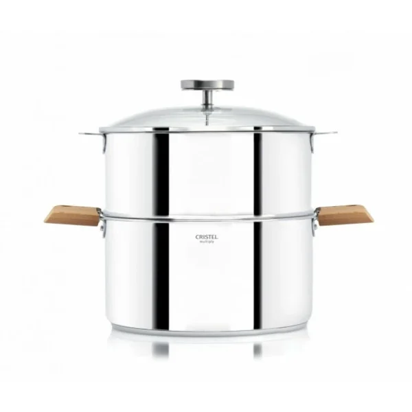 luxe soldes Top 10 🧨 Casserole et Cuit Vapeur Inox Ø 24 cm Anses Hêtre Biome Cristel 🔔 3