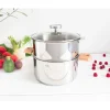 luxe soldes Top 10 🧨 Casserole et Cuit Vapeur Inox Ø 24 cm Anses Hêtre Biome Cristel 🔔 22