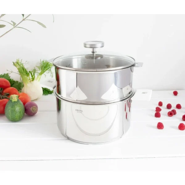 Top 10 😉 Casserole et Cuit Vapeur Inox Ø 24 cm Anses Mutine Blanc Biome Cristel 🎉 officiel 1