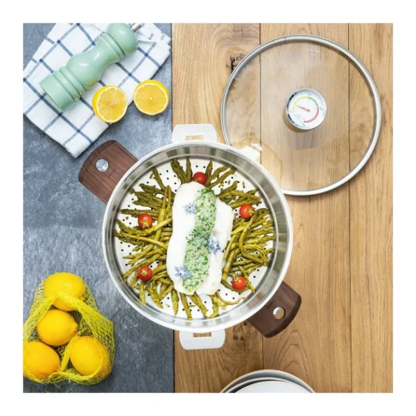 commentaire favorable Meilleure affaire 🎉 Casserole et Cuit Vapeur Inox Ø 24 cm Anses Noyer Biome Cristel 👏 7
