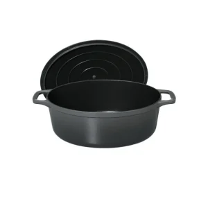 Cocotte En Fonte Ovale 29 Cm Caviar Chasseur en vente 11