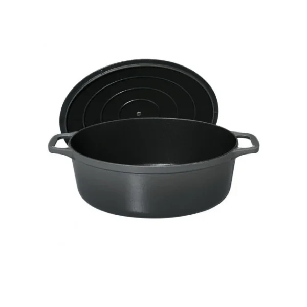Cocotte En Fonte Ovale 29 Cm Caviar Chasseur en vente 4