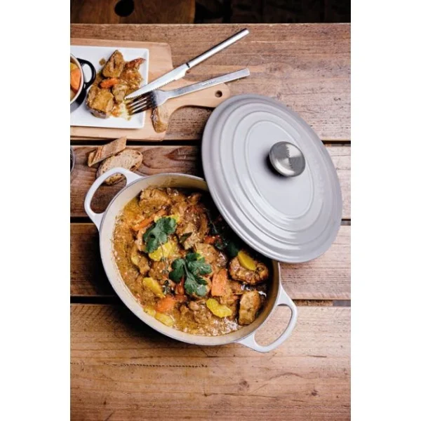 soldes pas cher Cocotte En Fonte Ovale 29 Cm Mist Grey Le Creuset Signature 6