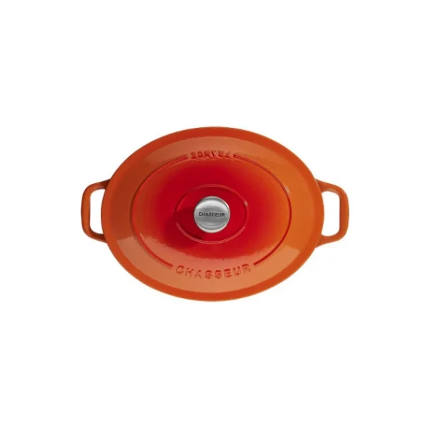 Cocotte En Fonte Ovale 31 Cm Orange Flammé Chasseur grande popularité 1