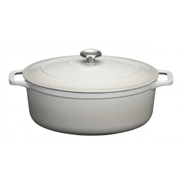 belle Cocotte En Fonte Ovale 33 Cm Macadamia Chasseur 3