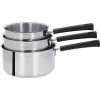 soldes ligne Lot De 3 Casseroles Inox à Poignée Noire Mutine Fixe Cristel 17