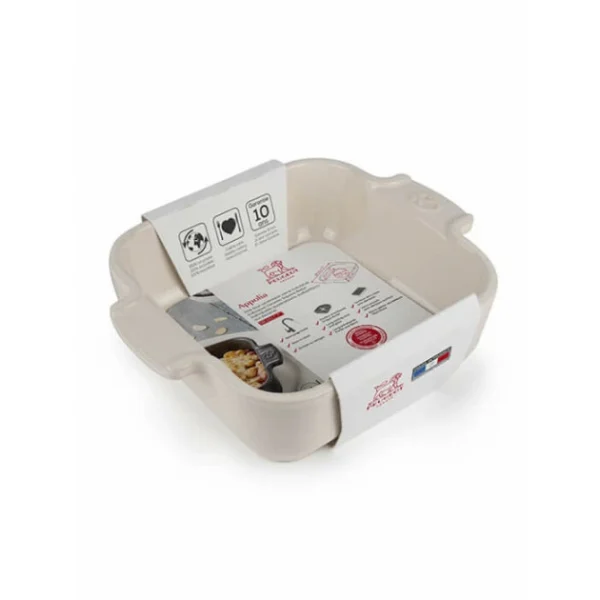 Promo 🔔 Plat à Four Carré en Céramique Appolia 18 cm Ecru Peugeot 🛒 guranteed de qualité 3