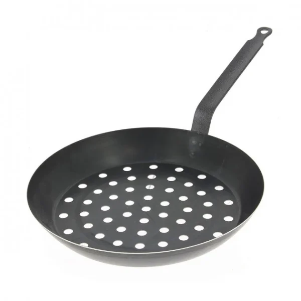 vente luxe pas cher Poêle à Légumes Perforée Tôle Bleue Ø 28 Cm Outdoor De Buyer 1