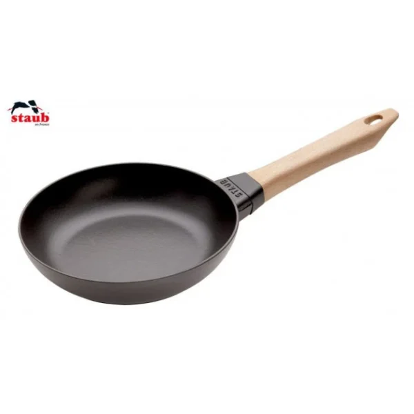 Poêle En Fonte Noir 20 Cm Manche Bois Staub Authenticité garantie 1