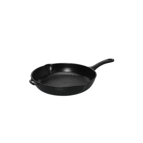 en ligne Poêle-gril En Fonte Rond 25 Cm Noir Mat Chasseur 1