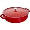 Paris Sauteuse En Fonte Chistera 24 Cm Rouge Cerise Staub 22