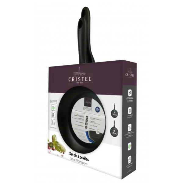 Set De 2 Poêles Aluminium Ø24 & 28 Cm Cookway Ultralu Cristel prix pas cher 3