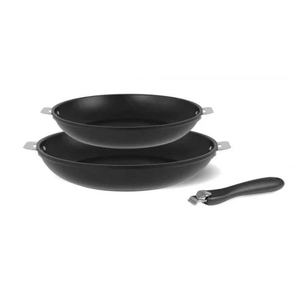 Set De 2 Poêles Cookway 24 Et 28 Cm Exceliss+ Poignée Amovible Cristel shopping pas cher 1