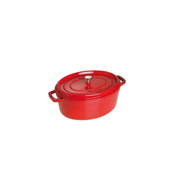 soldes STAUB Cocotte Fonte Ovale 29 Cm Rouge Cerise 4,2 L 1