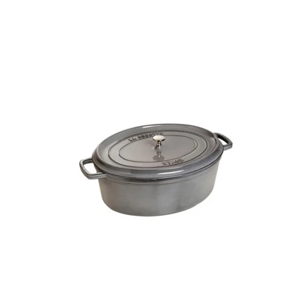 STAUB Cocotte Fonte Ovale 31 Cm Gris Graphite 5,5 L l'unique style 1