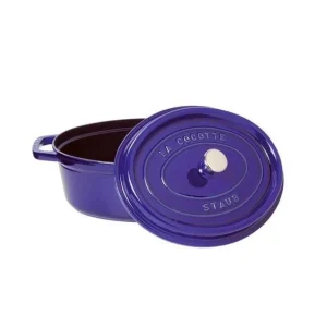 achat pas cher STAUB Cocotte Fonte Ovale 33 Cm Bleu Intense Majolique 6,7 L 6