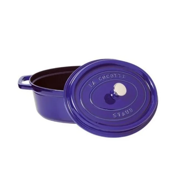 achat pas cher STAUB Cocotte Fonte Ovale 33 Cm Bleu Intense Majolique 6,7 L 3