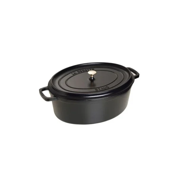 STAUB Cocotte Fonte Ovale 41 Cm Noir Mat 12 L vente pas cher 1