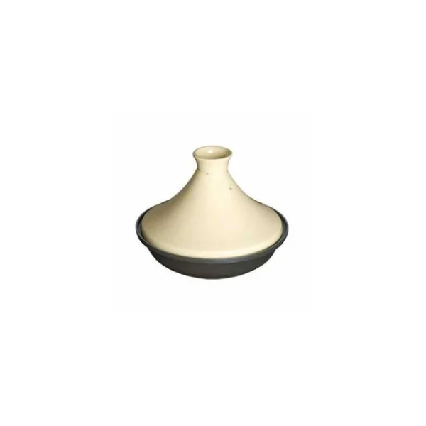 Large choix en ligne Staub Plat à Tajine Base Fonte Dôme Céramique 28 Cm Noir Creme 1