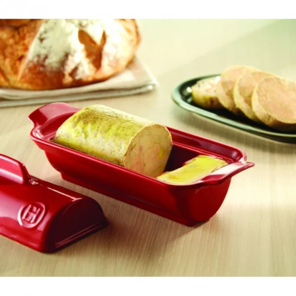 grande promotion Terrine à Foie Gras Façon Médaillon 0,6L Emile Henry – Couleur Grand Cru 3